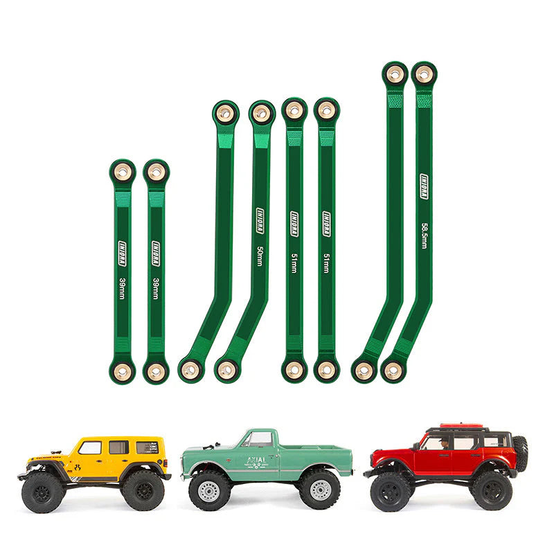 INJORA 8PCS Aluminum High Clearance 4 Links Set for Axial SCX24 C10 Jeep Wrangler Bronco INJORA