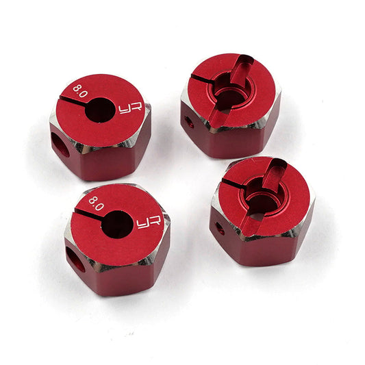 Yeah Racing Aluminum Hex Adaptor Set 12X8MM Red FOR 1/10 RC Touring Drift Crawler (YA-WA-041RD) Yeah Racing