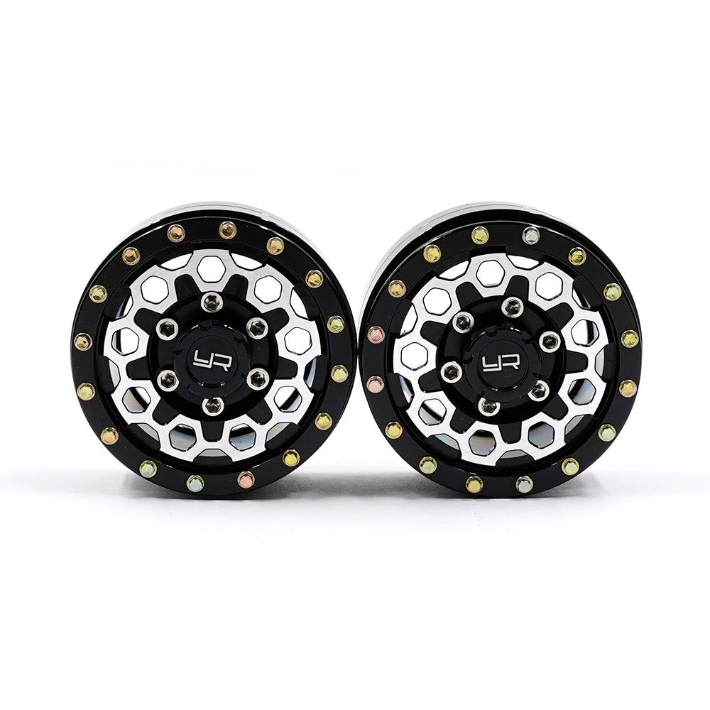 Yeah Racing 1.55 Aluminum CNC 9 Spoke Beadlock Wheel 2pcs (WL-0176BK) Yeah Racing