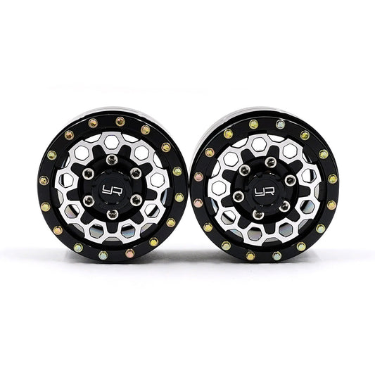 Yeah Racing 1.55 Aluminum CNC 9 Spoke Beadlock Wheel 2pcs (WL-0176BK) Yeah Racing
