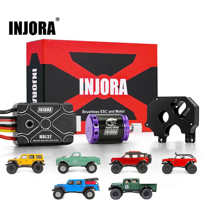 INJORA Micro Brushless MBL32 ESC & 1621 Purple Viper Motor Combo for 1/24 SCX24 INJORA