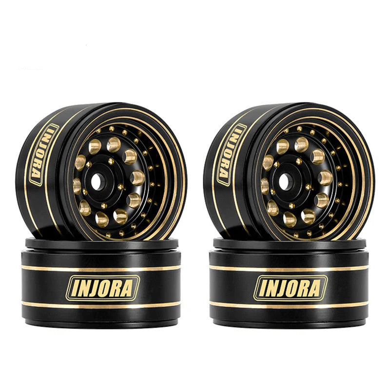 INJORA 1.0" 39g/Pcs Brass Beadlock Wheels Negative Offset 2.65mm For 1/24 1/18 RC Crawlers (W1008) INJORA