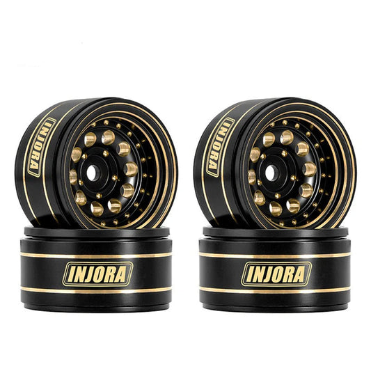INJORA 1.0" 39g/Pcs Brass Beadlock Wheels Negative Offset 2.65mm For 1/24 1/18 RC Crawlers (W1008) INJORA
