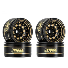 INJORA 1.0" 39g/Pcs Brass Beadlock Wheels Negative Offset 2.65mm For 1/24 1/18 RC Crawlers (W1008) INJORA