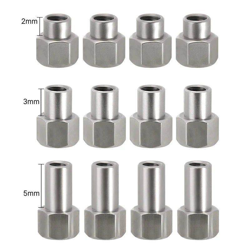 INJORA 4PCS 2/3/5mm M2 Long Nuts for 1/24 SCX24 AX24 INJORA