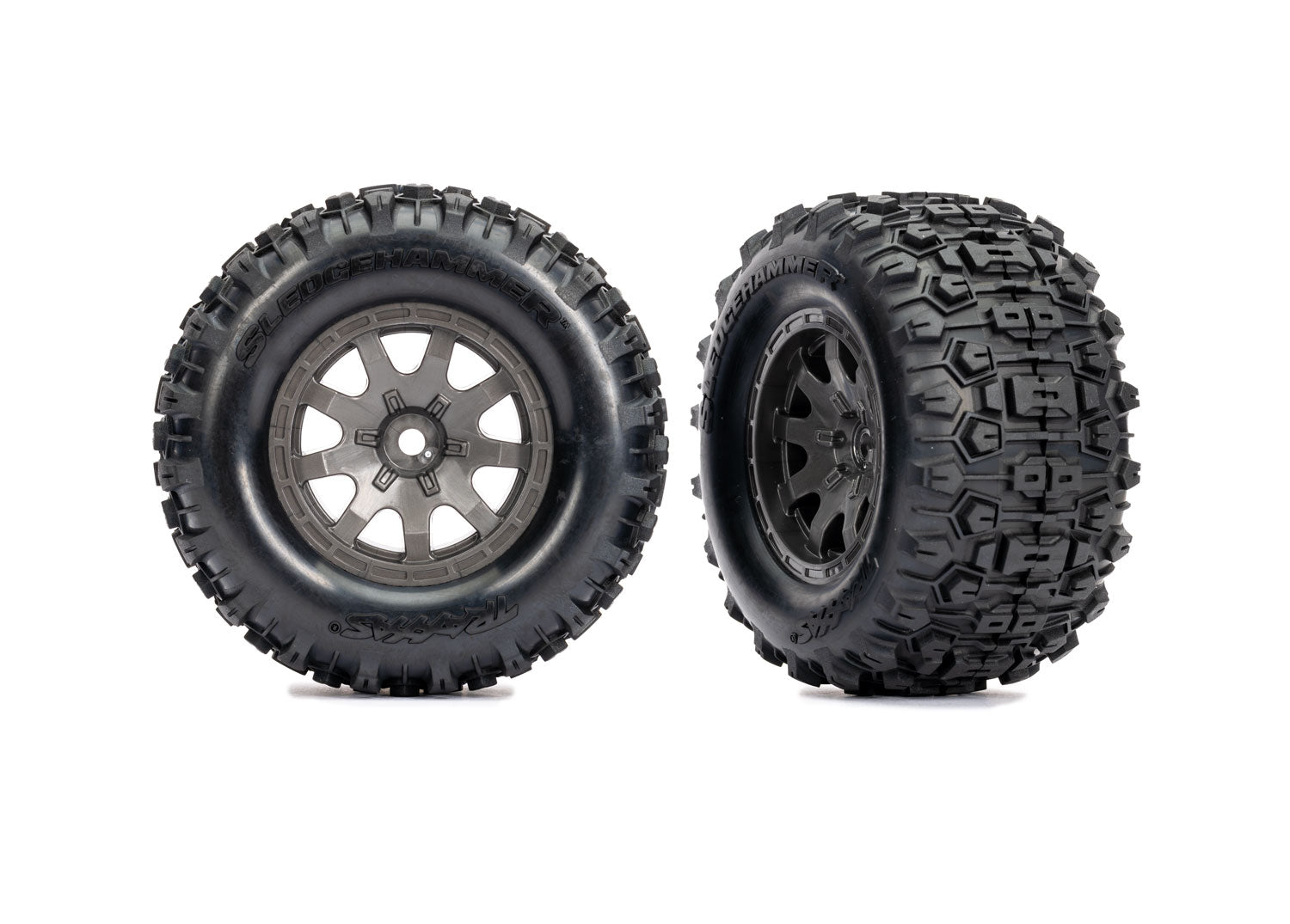 Traxxas Gray Rear Wheels w/ Sledgehammer Tires (2)(10770-GRAY) TRAXXAS