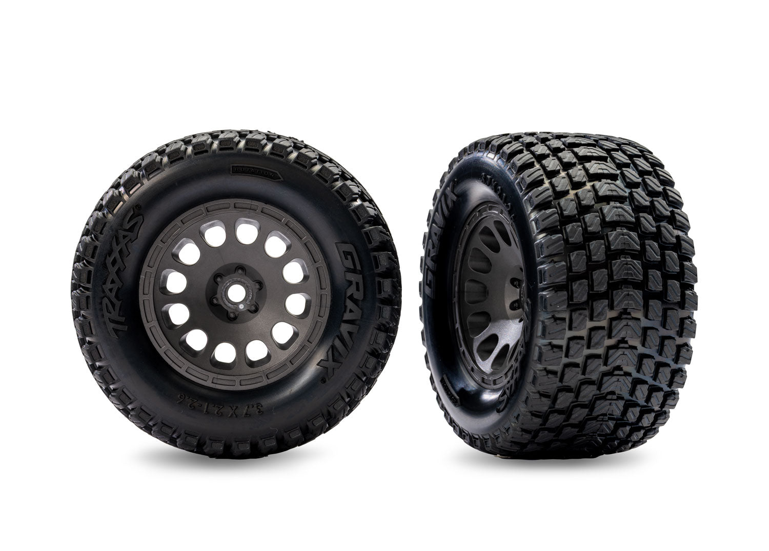 Traxxas Gray Front Mini XRT Wheels w/ Gravix Tires (2) (2)(10772-GRAY) TRAXXAS