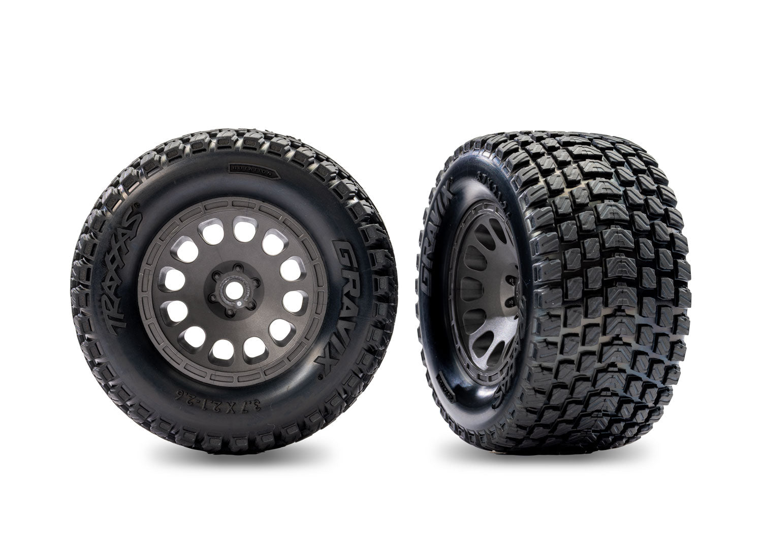 Traxxas Gray Rear Mini XRT Wheels w/ Gravix Tires (2) (10775-GRAY) TRAXXAS