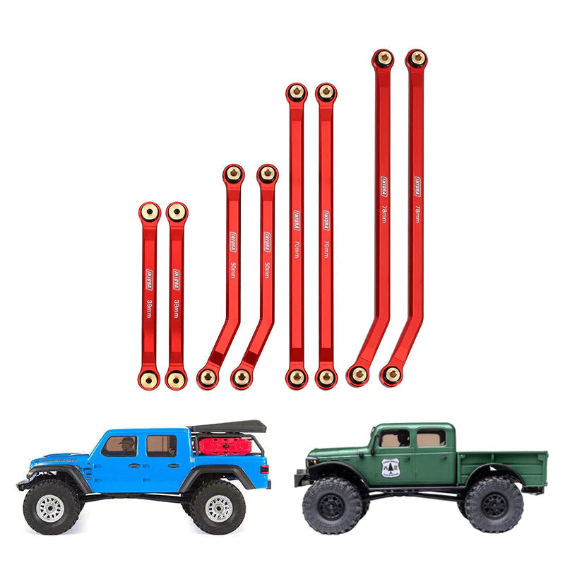 INJORA 8PCS Aluminum High Clearance 4 Links Kit for Axial SCX24 Jeep Gladiator (SCX24-68BK) INJORA