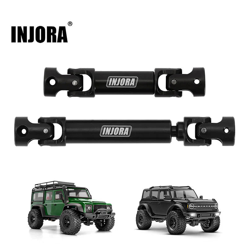 INJORA: Black Hardened Steel Drive Shafts For 1/18 TRX4M Defender Bronco (4M-50BK) INJORA