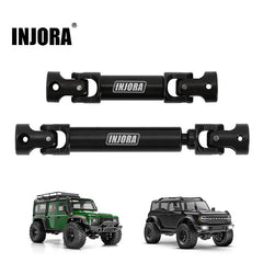 INJORA: Black Hardened Steel Drive Shafts For 1/18 TRX4M Defender Bronco (4M-50BK) INJORA