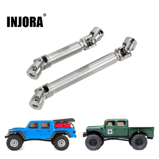 INJORA: Stainless Steel Drive Shafts with D Shaped Hole for SCX24 Gladiator Power Wagon INJORA