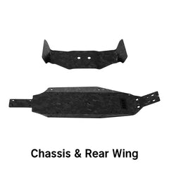 INJORA Forged Carbon Fiber Chassis & Rear Wing for 1/24 Buggy Losi Micro-B(LOS-26) INJORA