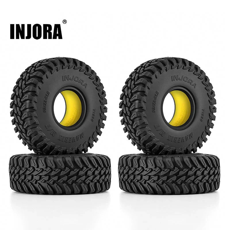 INJORA 1.0" 63*22mm MAVERIX Tires & Silicone Rubber Inserts Combo (4) (T1025) INJORA