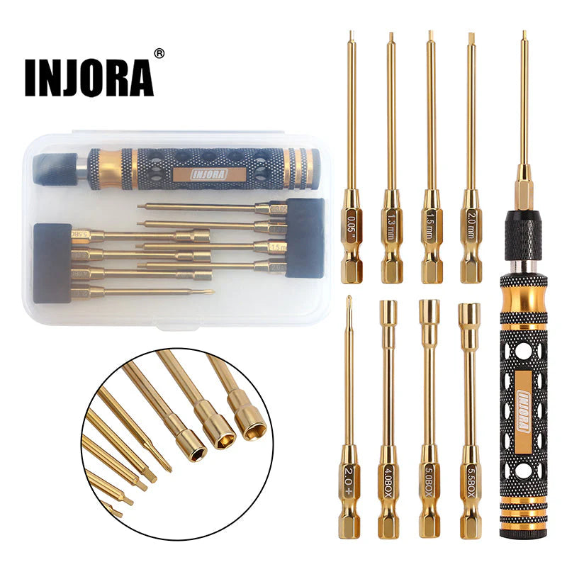 INJORA 8-in-1 Hex, Phillips Screwdriver, Nut Drivers Quick Change Tool Kit for 1/24 1/18 Mini RC INJORA
