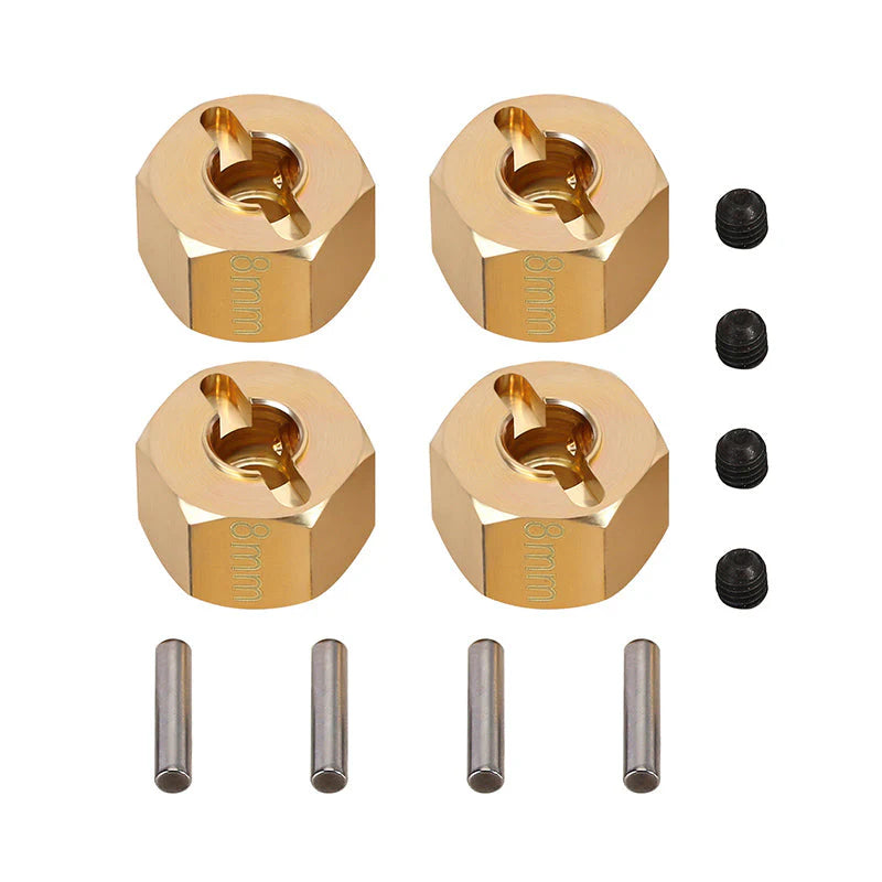 INJORA: 12mm Brass Wheel Hex Hub Extenders for 1/10 RC Crawlers (DG-JH11-8) INJORA