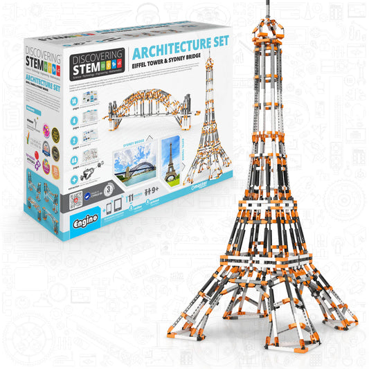 Engino Discovering STEM Architecture Set – Build the Eiffel Tower & Sydney Bridge Engino