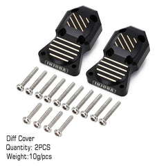 INJORA: 2pcs 10g/Pcs Black Brass Diff Covers For Axial SCX24 AX24 INJORA