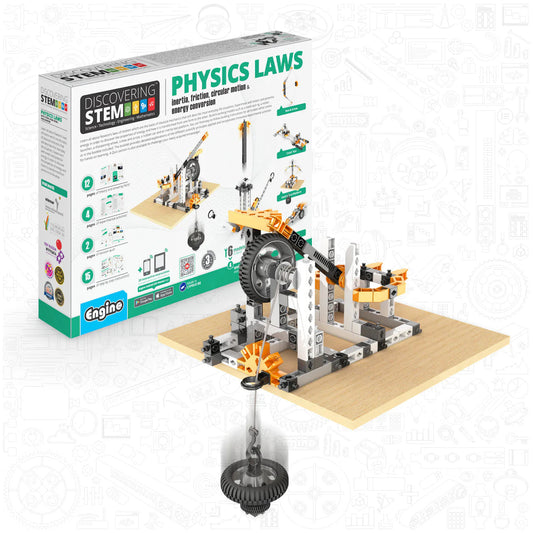Engino Discovering STEM Physics Laws Set – Learning Inertia, Friction, Circular Motion & Energy Conservation Engino