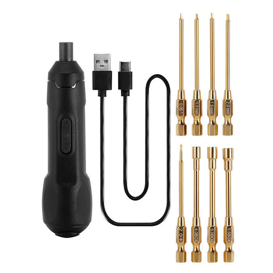 INJORA Mini Cordless Electric Screwdriver Set With 8 Bits For 1/18 1/24 RC Crawlers (Tool-LSD59) INJORA