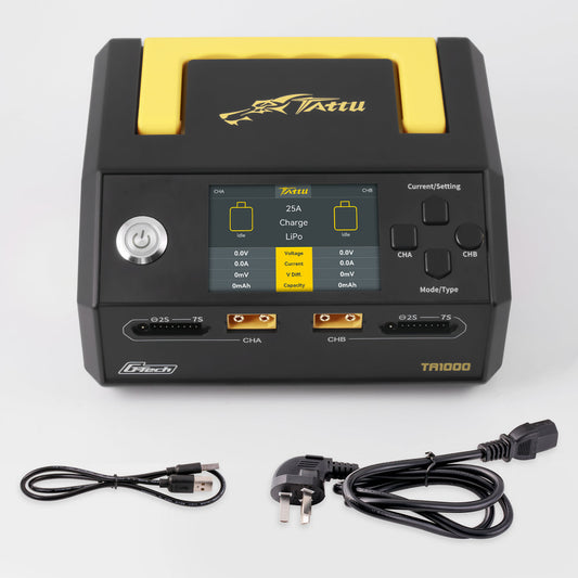 Tattu TA1000 G-Tech Dual-channel Charger 25A*2 1000W for 1S-7S Drone Battery GensTattu