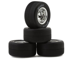 1RC Racing Pre-Mounted 1/18 Asphalt Late Model Hoosier Tires (Chrome) (4) (F/R) (Soft) Amain Hobbies