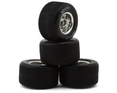 1RC Racing Pre-Mounted 1/18 Asphalt Modified Hoosier Tires (Chrome) (4) (F/R) (Soft) Amain Hobbies
