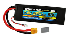 Lectron Pro 7.4V 5200mAh 50C Lipo Battery with XT60 Connector + CSRC adapter for XT60 batteries to popular RC vehicles #2S5200-50X Common Sense RC