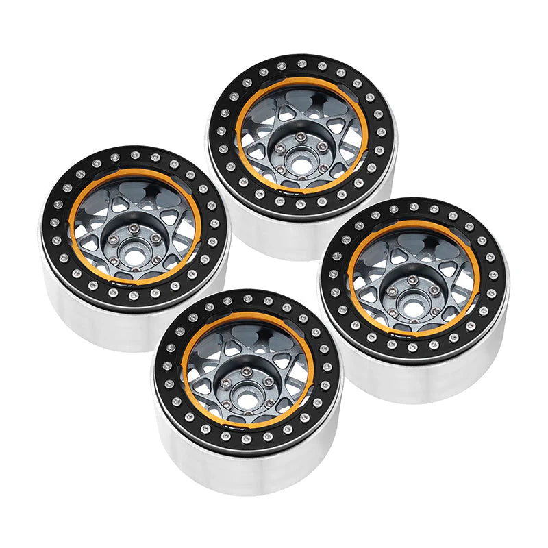 INJORA: 2.2" Deep Dish Negative Offset 10mm Wheels For 1/10 RC Crawler (4) (W2208) (Multiple Colors Available) (DGW-2208B) ) INJORA