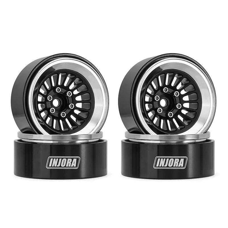INJORA Turbine 1.3" CNC Aluminium Beadlock Wheels for 1/24 1/18 RC Crawler (YQW-1303SR) INJORA