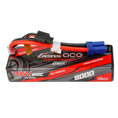 Gens ace 8000mAh 2S 60C 7.6V(HV) Lipo Battery | Hardcase | EC5 Plug | Car Classic GensTattu