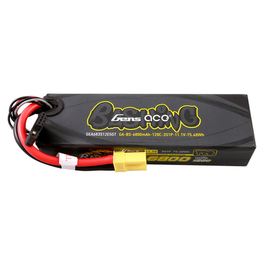 Gens ace 6800mAh 3S 120C 11.1V G-tech Bashing Series Lipo Battery Pack With EC5 Plug Horizon Hobby