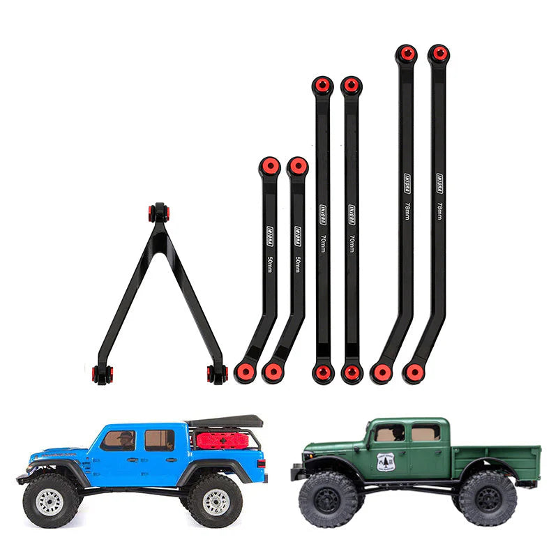 INJORA 7pcs High Clearance Aluminum Chassis Links Set for Axial SCX24 Gladiator Power Wagon INJORA