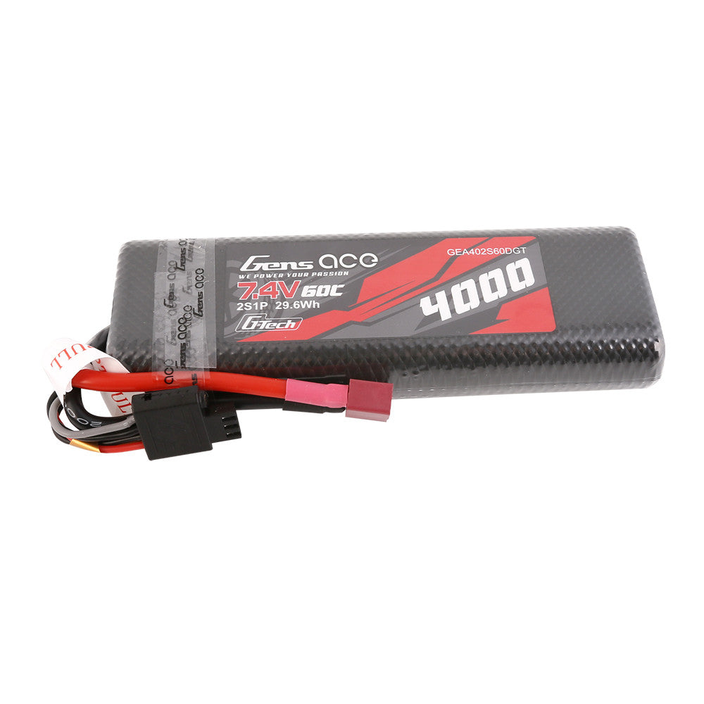 Gens ace 4000mAh 2S 60C 7.4V Lipo Battery | Hardcase | Deans Plug | Car Classic Amain Hobbies
