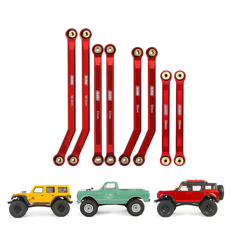 INJORA 8PCS Aluminum High Clearance 4 Links Set for Axial SCX24 C10 Jeep Wrangler Bronco INJORA