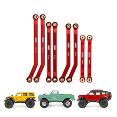INJORA 8PCS Aluminum High Clearance 4 Links Set for Axial SCX24 C10 Jeep Wrangler Bronco INJORA