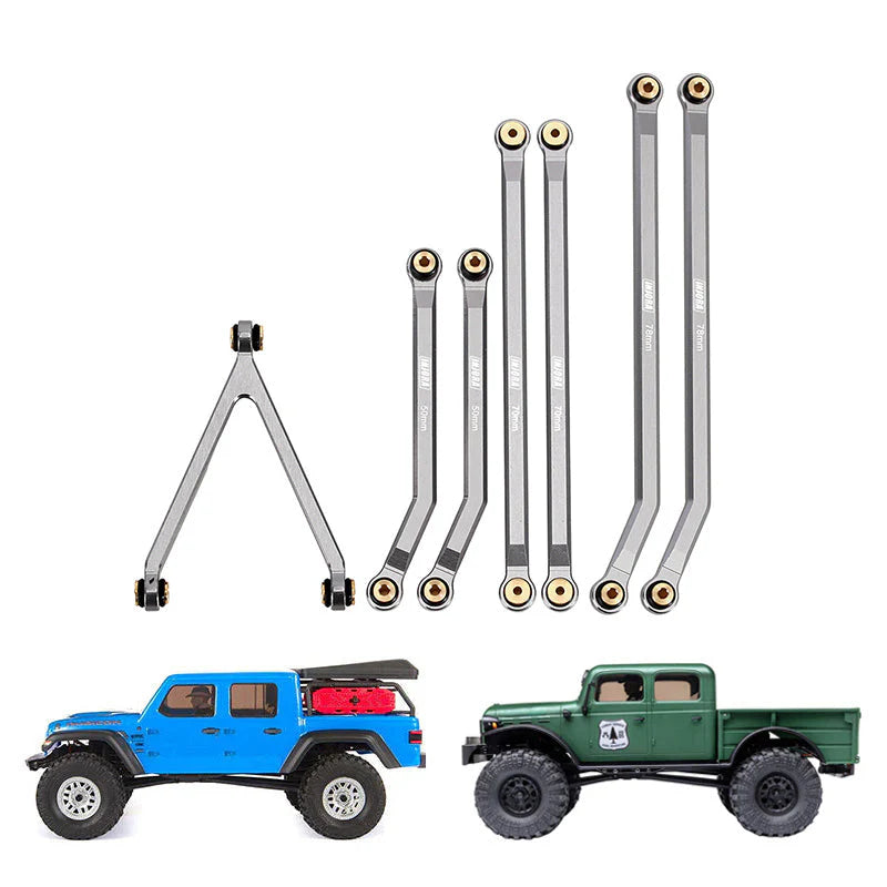 INJORA 7pcs High Clearance Aluminum Chassis Links Set for Axial SCX24 Gladiator Power Wagon INJORA