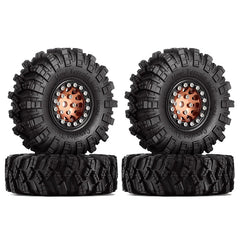 INJORA 1.0" 62*20.5mm Wheel Rims Mud Terrain Tires Set For 1/24 RC Crawlers (4) (W1049-T1007) INJORA