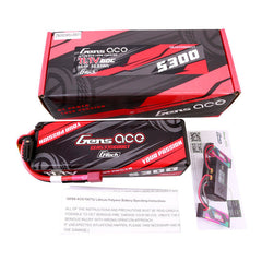 Gens Ace 5300mAh 3S 60C 11.1V G-Tech HardCase Lipo Battery 15# With Deans Plug GensTattu
