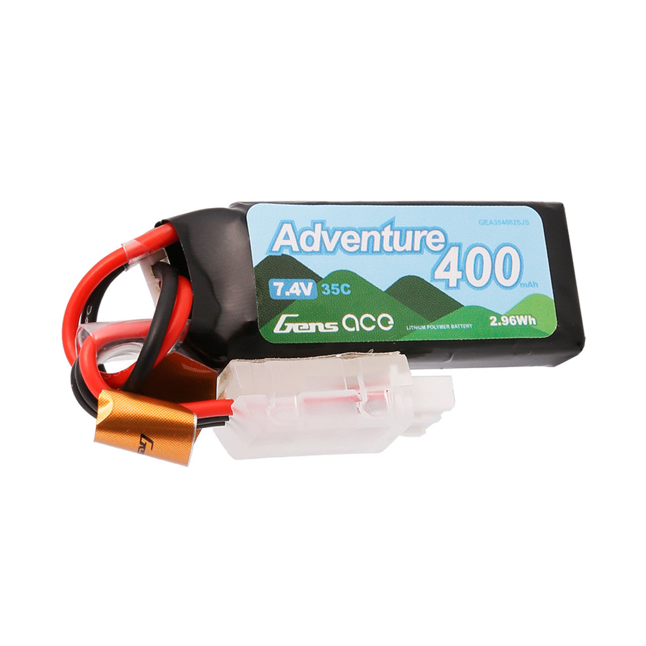 Gens ace 400mAh 2S 7.4V 35C Adventure Series Lipo Battery Pack with JST GensTattu
