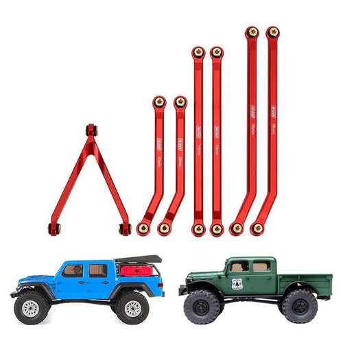 INJORA 7pcs High Clearance Aluminum Chassis Links Set for Axial SCX24 Gladiator Power Wagon INJORA