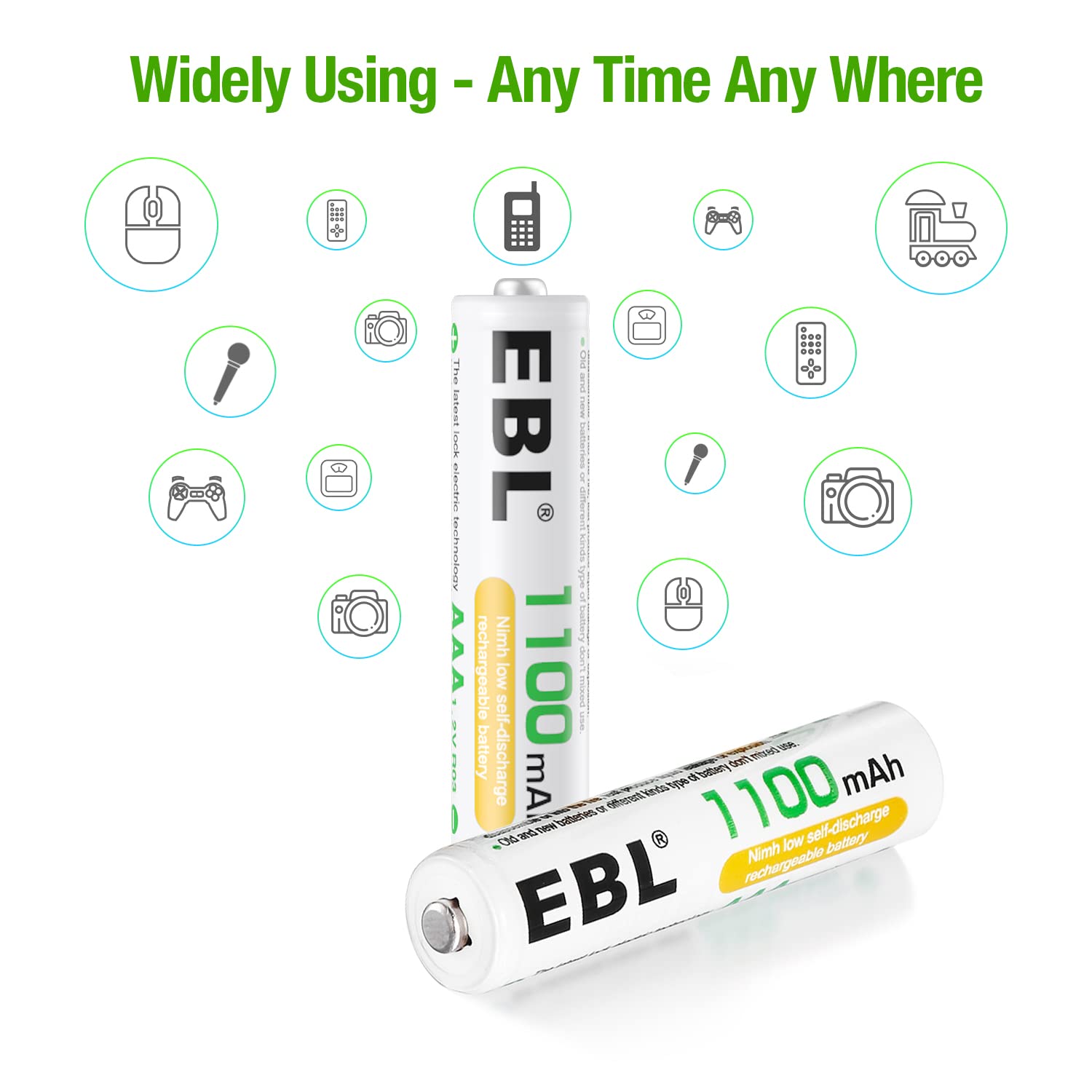 EBL Rechargeable AAA Batteries 1100mAh Ni-MH AAA Rechargeable