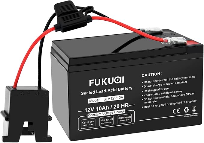 Fukuai 12V 10Ah Rechargeable Battery for Power Wheels Ride-On Vehicles Friendly Hobbies