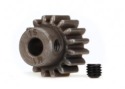 Traxxas: Gear, 16-T pinion (1.0 metric pitch) (fits 5mm shaft)/ set screw (for use only with steel spur gears)