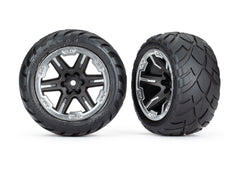 Traxxas RXT 2.8" Black & Chrome Wheels & Anaconda Tires (2) TRAXXAS