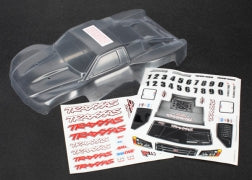 Traxxas Body, 1/16 Slash 4X4 (clear, requires painting)/ grille, lights decal sheet
