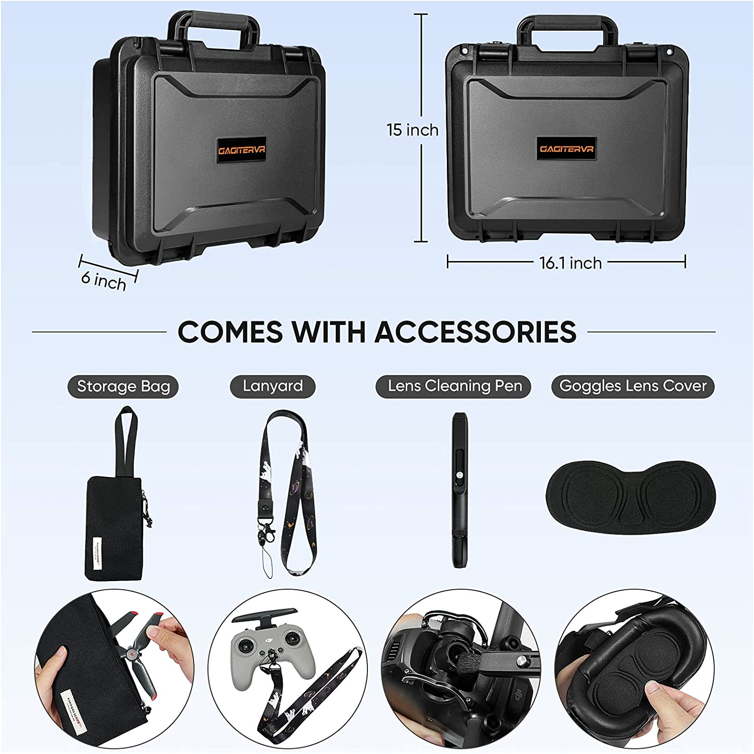 dji fpv goggles case DJI FPV Drone Case, GAGITERVR Waterproof Suitcase for FPV Combo Fly Mo – Friendly Hobbies