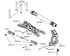 Hot Racing: Aluminum Front C-Hubs Caster Blocks Arrma 1:10 4S BLX Hot Racing