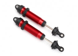 Traxxas Shocks, GTR, 139mm, aluminum (red-anodized) (fully assembled w/o springs) (rear, threaded) (2) TRAXXAS