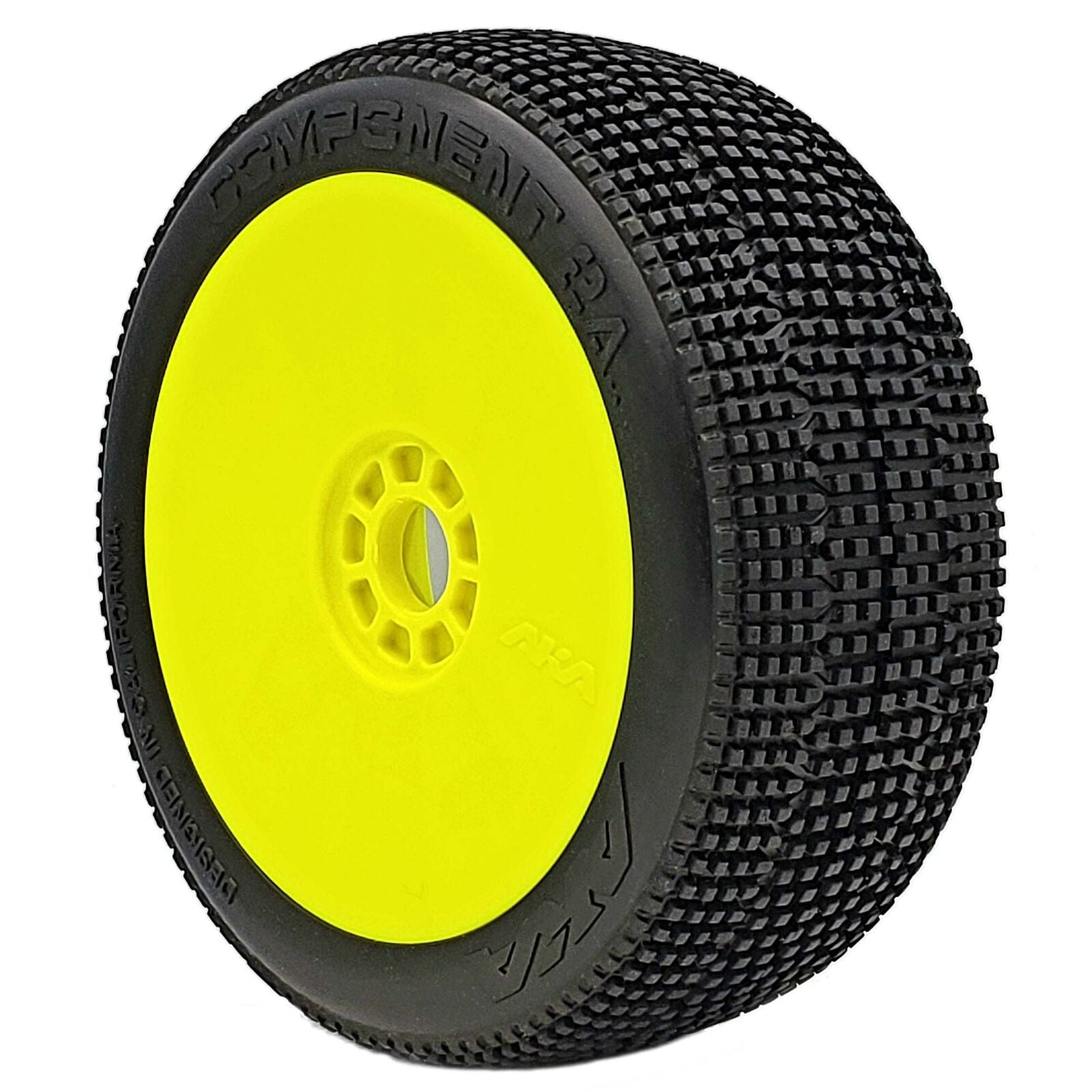 1/8 2AB Medium Long Wear Pre-Mounted Tires, Yellow EVO Wheels Buggy (AKA14032ZRY) Horizon Hobby